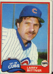 1981 Topps Baseball Cards      718     Larry Biittner